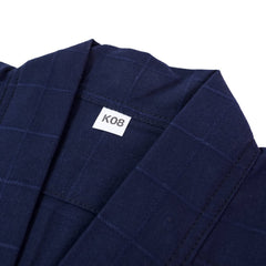 Single Layer Checked Pattern Navy Kendogi - Jacket [For Kids]